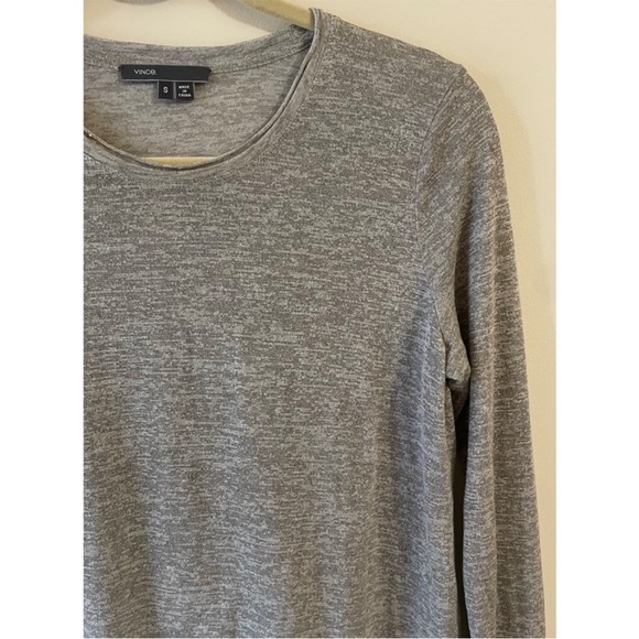 Vince Grey Metallic Long Sleeve Crew Neck Small - Picture 2 of 5